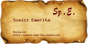 Szeicz Emerita névjegykártya
